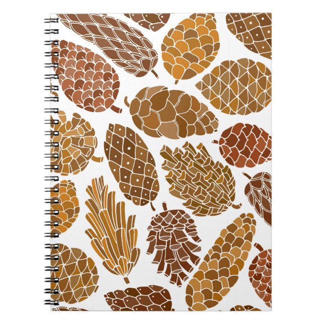 Pine cones seamless pattern notebook (Front)