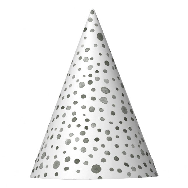 Pine Confetti Watercolor Dots Party Hat (Front)