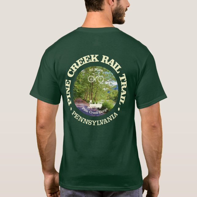 Pine Creek Rail Trail (cycling c) T-Shirt (Back)