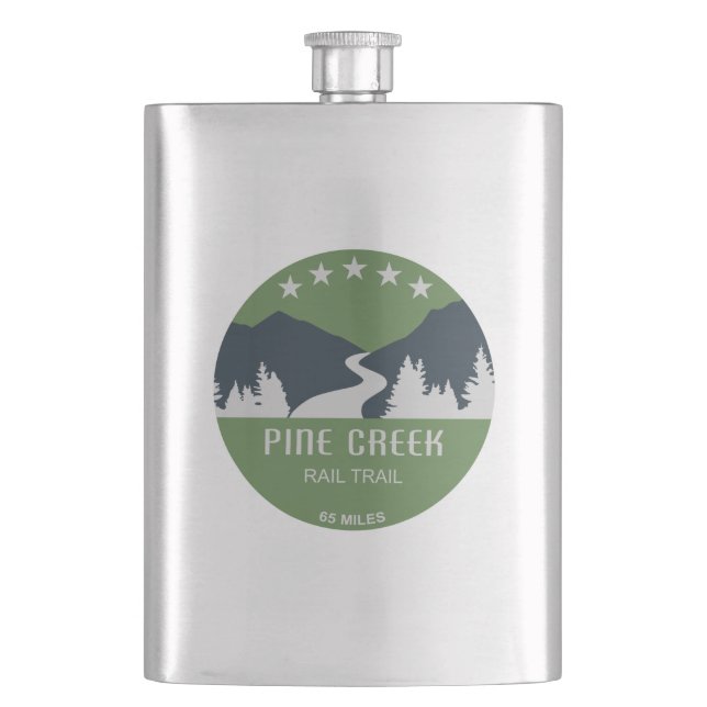Pine Creek Rail Trail Hip Flask (Front)