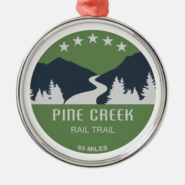 Pine Creek Rail Trail Metal Tree Decoration (Front)