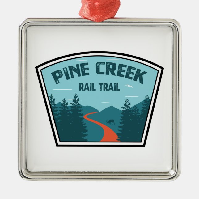 Pine Creek Rail Trail Metal Tree Decoration (Front)