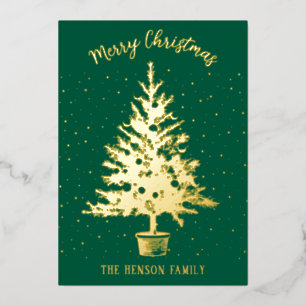 Pine Decorated Christmas Tree Family Photo