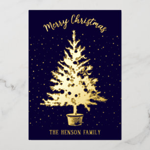 Pine Decorated Christmas Tree Family Photo