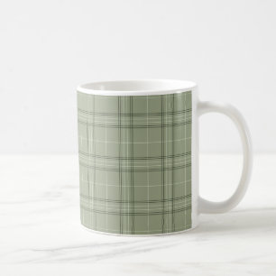 Pine Deer Plaid - sage green cabincore tartan. Coffee Mug