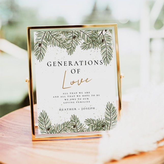 Pine Festive Wedding Generations of Love sign (Creator Uploaded)