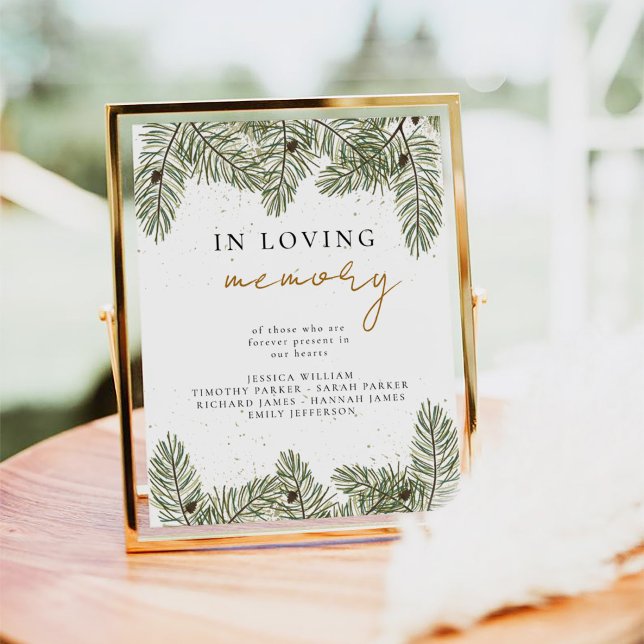 Pine Festive Wedding In Loving Memory sign (Creator Uploaded)