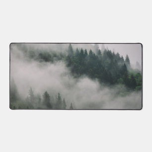 pine foggy forest xxl large extended desk mouse  desk mat
