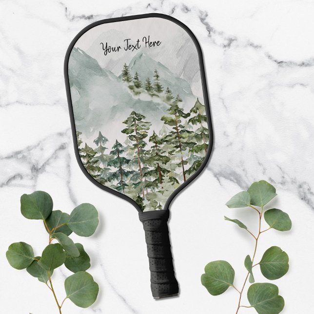Pine Forest and Mountains Pickleball Paddle (In situ)