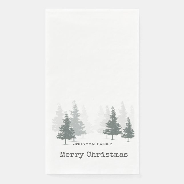 Pine Forest Christmas holiday Napkins (Front)