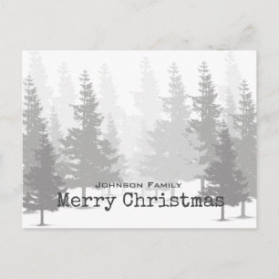 Pine Forest Christmas Holiday Postcard