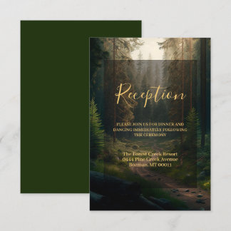 Pine Forest Green Nature Wedding Enclosure Card