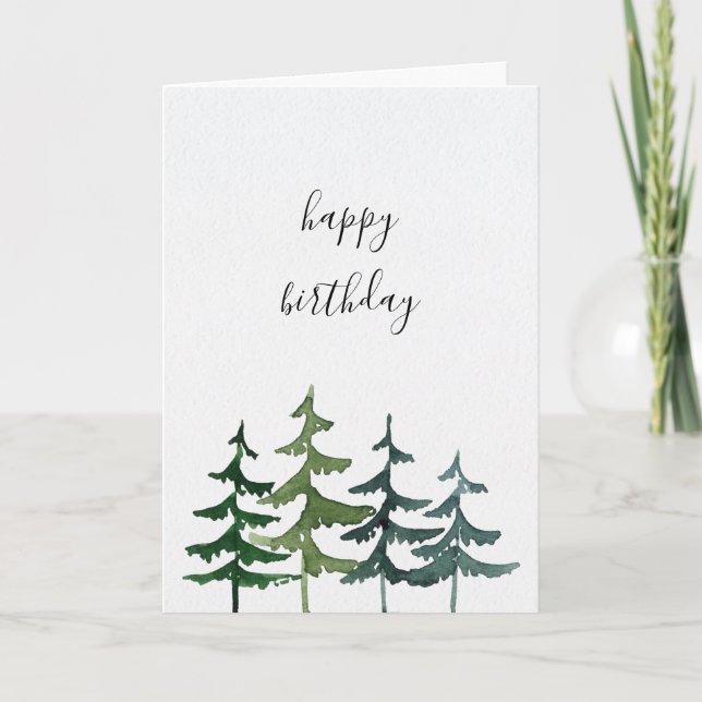 Pine Forest | Happy Birthday  Note Card (Front)