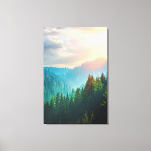 Pine Forest in the Dolomites, Italy Canvas Print