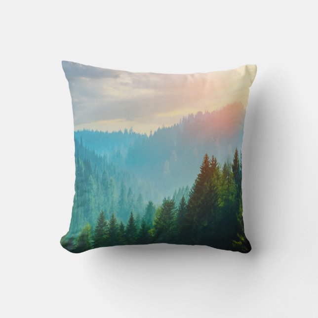Pine Forest in the Dolomites, Italy Cushion (Front)