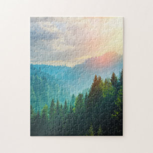 Pine Forest in the Dolomites, Italy Jigsaw Puzzle