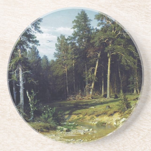Pine Forest in Viatka Province Coaster (Front)