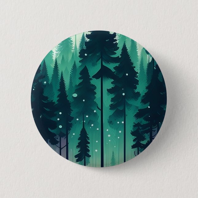 Pine Forest Landscape 6 Cm Round Badge (Front)