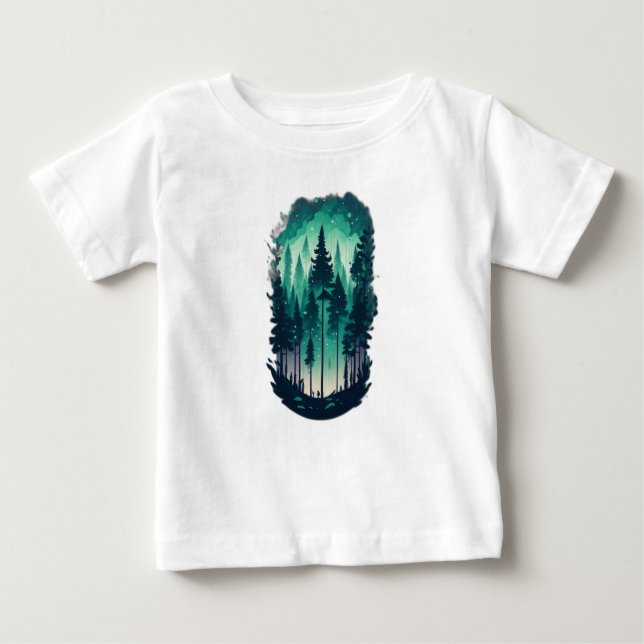 Pine Forest Landscape Baby T-Shirt (Front)