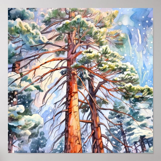 Pine Forest Landscape Home Decor Poster (Front)