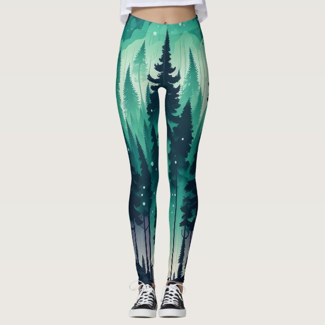 Pine Forest Landscape Leggings (Front)