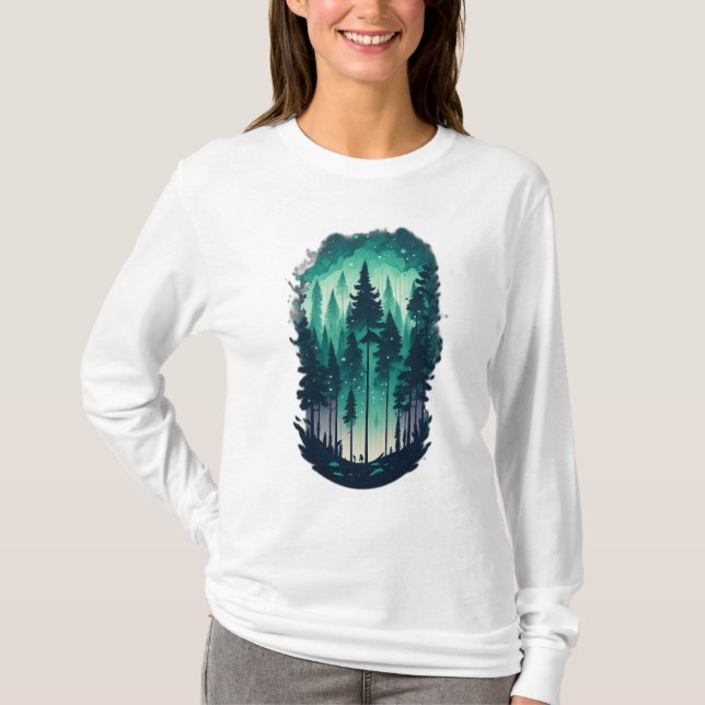 Pine Forest Landscape Women's Long Sleeve T-Shirt (Front)