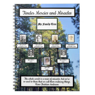 Pine Forest Miracles Quote Family Tree Notebook