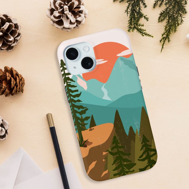 Pine Forest, Mountains, and Sunrise Case-Mate iPhone Case (In situ)