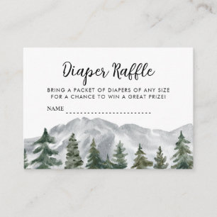 Pine Forest Mountains Diaper Raffle Enclosure Card