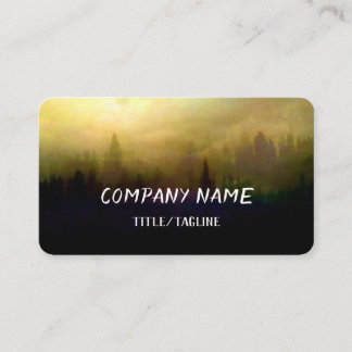 pine forest nature art misty landscape business card