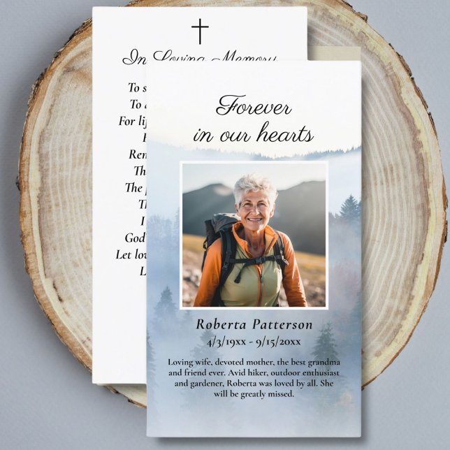 Pine Forest Nature Funeral Memorial Prayer Card (Creator Uploaded)