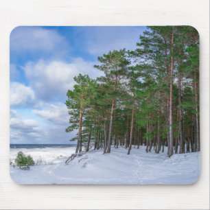 Pine forest near sea coast in Latvia Mouse Pad