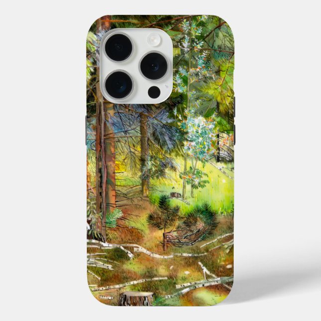 Pine forest painting  watercolor Case-Mate iPhone case (Back)