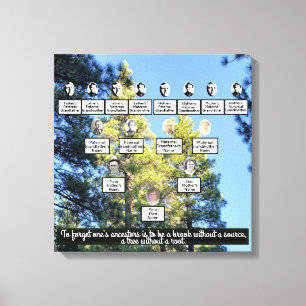 Pine Forest Photo Family Tree 4 Generation Canvas Print