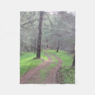 Pine Forest Road Fleece Blanket