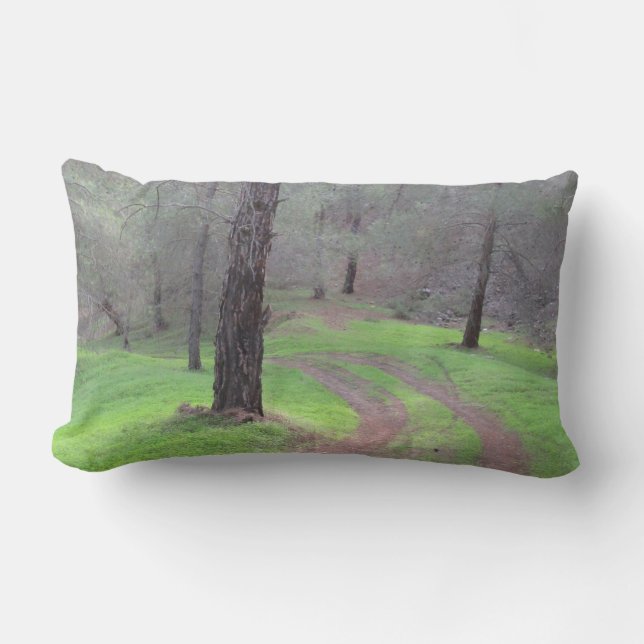 Pine Forest Road Lumbar Cushion (Front)