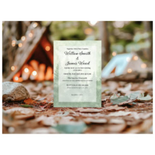 Pine Forest Rustic Minimalist Country Wedding Invitation
