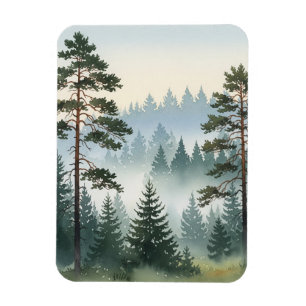 Pine Forest watercolor Magnet