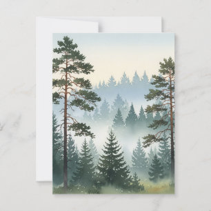 Pine Forest watercolor Postcard