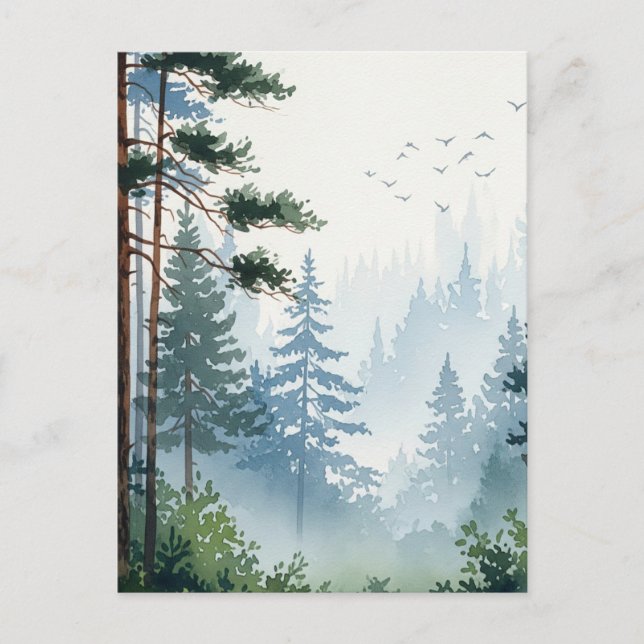 Pine Forest watercolor Postcard (Front)