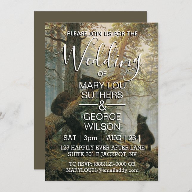 Pine Forest Wedding Invitation (Front/Back)