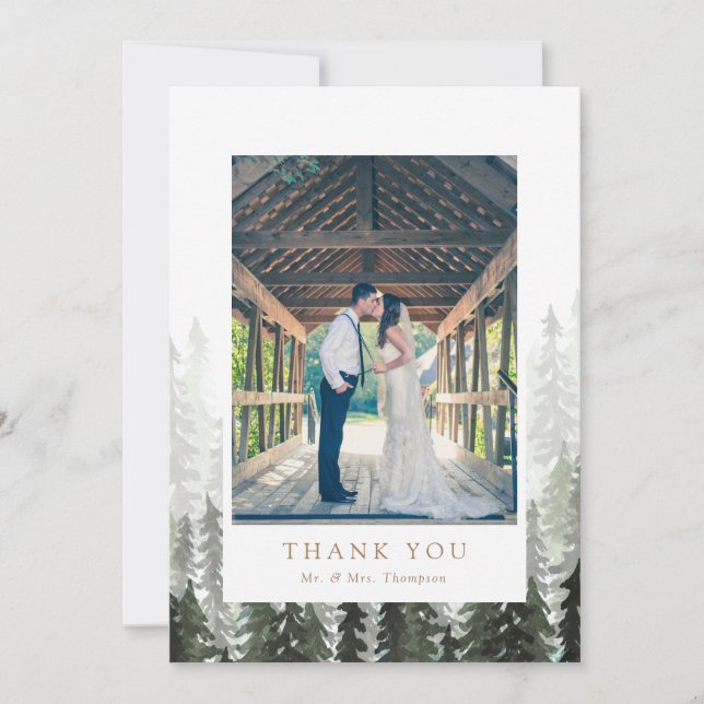 Pine Forest Wedding Thank You (Front)