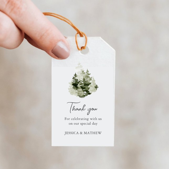 Pine Forest Wedding Thank You Gift Tags (Creator Uploaded)