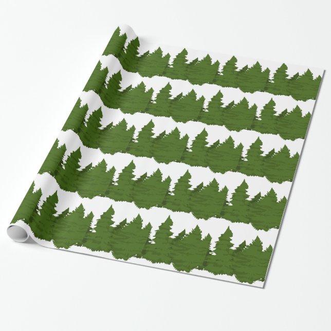 Pine Forest Wrapping Paper (Unrolled)