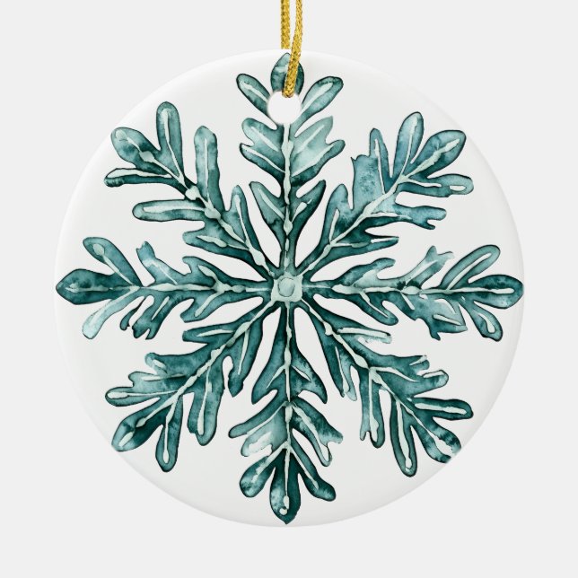 Pine Frost Snowflake Ornament | Green Winter Chris (Front)