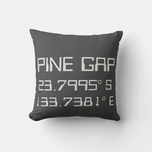 Pine Gap Latitude Longitude Cushion (Front)