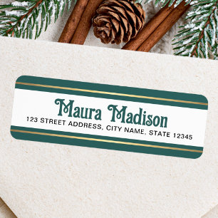 Pine green Christmas holiday return address