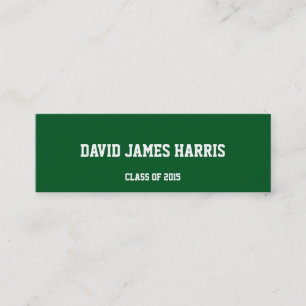 Pine green collegiate graduation insert name card