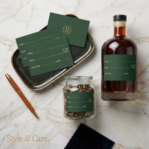 Pine Green Custom Food Labels for Home and Kitchen
