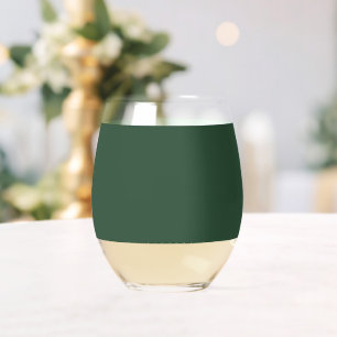 Pine Green Stemless Wine Glass
